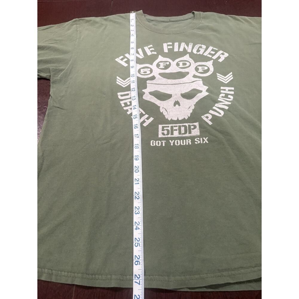 Men's Short Sleeve Green Five Finger Death Punch T-Shirt - Picture 7 of 9